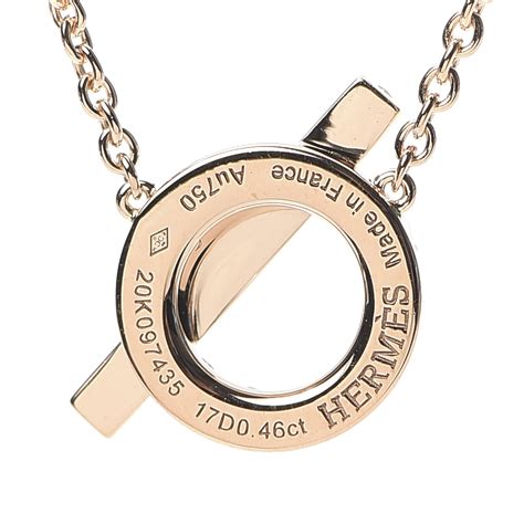 hermes finesse pendant rose gold|Hermes diamond finesse pendant necklace.